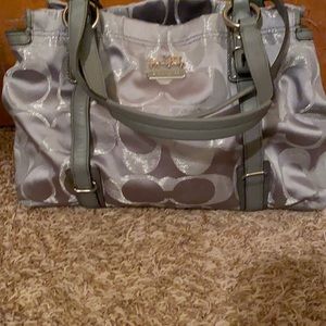 Silver Coach tote